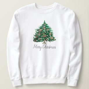 Modern skriptcute för Winter Träd God jul T Shirt