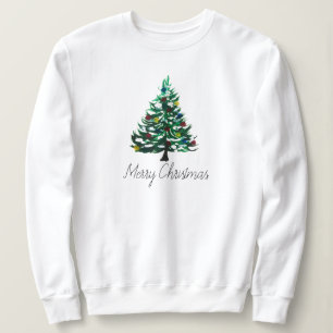 Modern skriptcute för Winter Träd God jul T Shirt