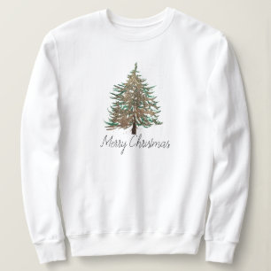 Modern skriptcute för Winter Träd God jul T Shirt
