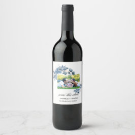 Modern skriptetikett för Eucalyptus Gnistrande Vin Vinflaska Etikett