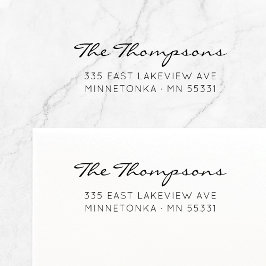 Modern skriptfamilj Namn. Returadress 09. Självfärgande Stämpel