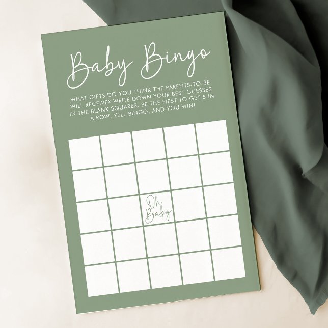 Modern skriptförsäljning Oh Baby Shower Baby Bingo (Skapare uppladdad)