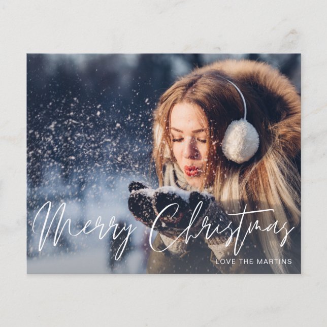 Modern skriptfoto 2 för God jul Flygblad (Framsidan)