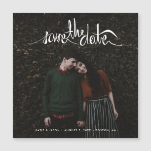 Modern skriptfoto Bröllop spara datum