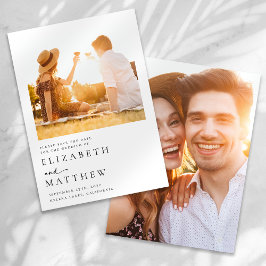 Modern skriptfoto Bröllop Spara Datumet