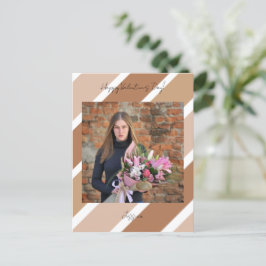 Modern skriptfoto för lycklig Valentine's Day Vykort