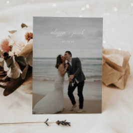 Modern skriptfotografering av Bröllop Elopement Re Inbjudningar