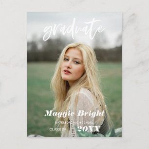 Modern skriptfotografi av student vykort
