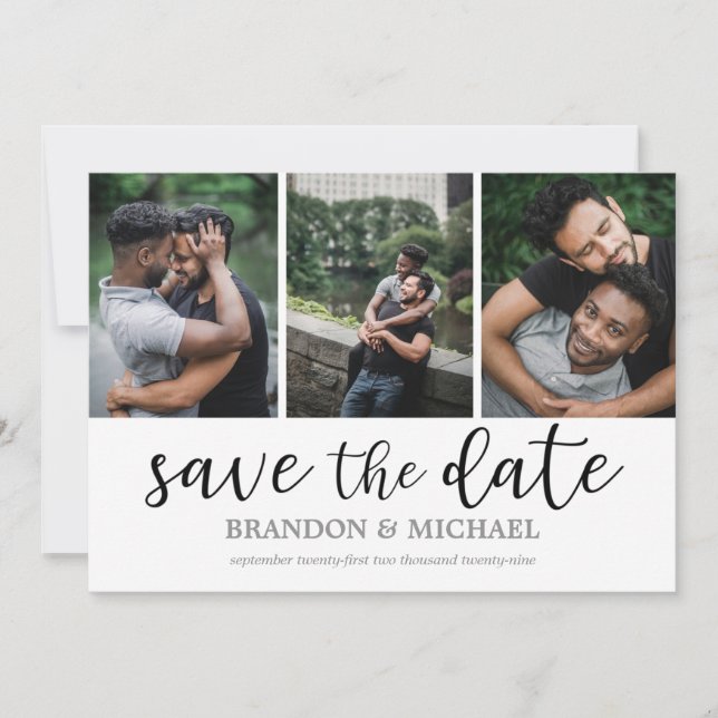 Modern skriptfotosamling i LGBTQ Spara Datumet (Framsida)