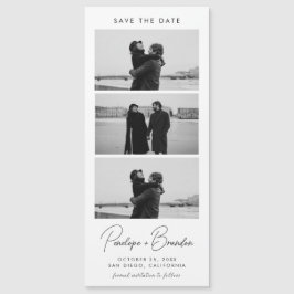 Modern skriptfotostrippa Magnetic Bröllop