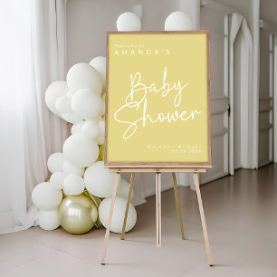Modern skriptGult Oh Baby Simple Welcome Poster