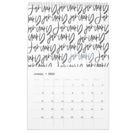 Modern skriptkalender för markeringspenna kalender