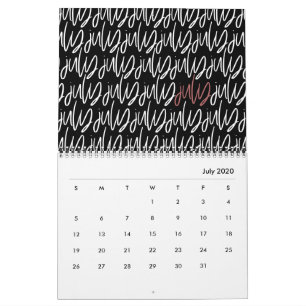 Modern skriptkalender för markeringspenna kalender