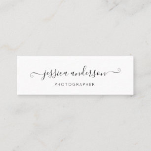 Modern skriptkalligrafi för enkel svart Elegant Mini Visitkort