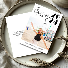 Modern skriptklass för enkel foto Studenten Inbjudningar