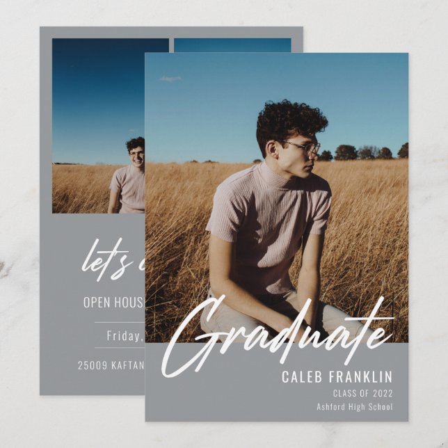 Modern skriptklassfoto Studenten (Fram/baksida)