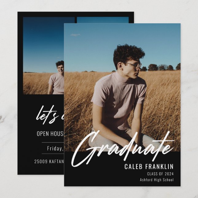 Modern skriptklassfoto Studenten (Fram/baksida)