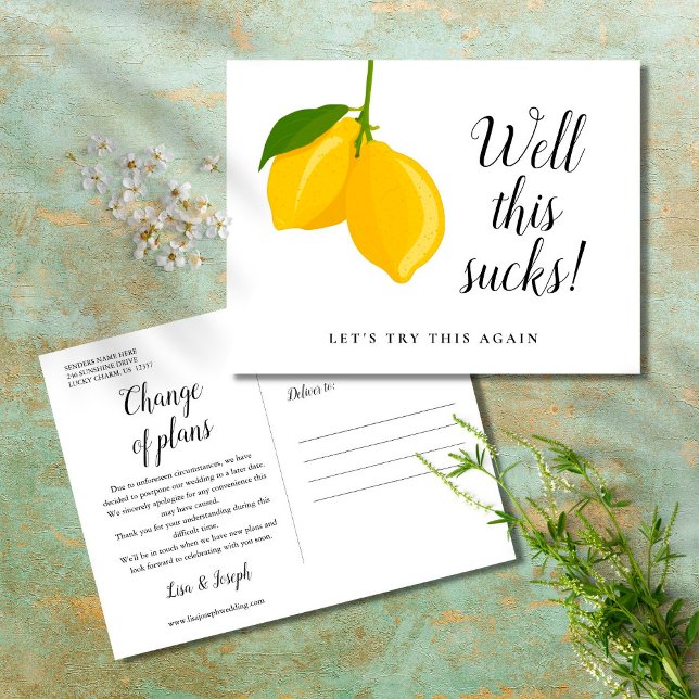 Modern skriptleemon Ändra uppskjutet datum Vykort (Skapare uppladdad)