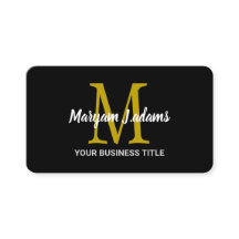 Modern skriptmonogram (QR-kod), Chic, svart Guld