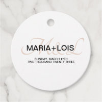 Modern skriptmonogram svart och rosa bröllop
