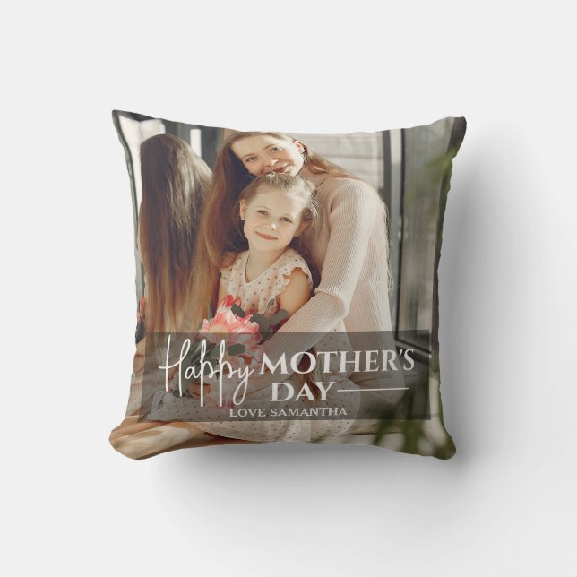 Modern skriptövertäckning 1 foto Mors dag Kudde (Framsida)