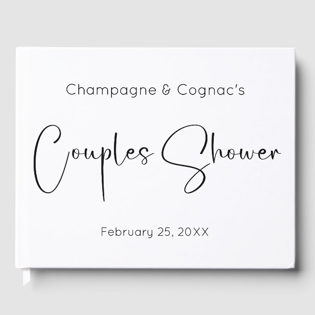 Modern skriptpar bröllopsfest gästbok (Framsida)