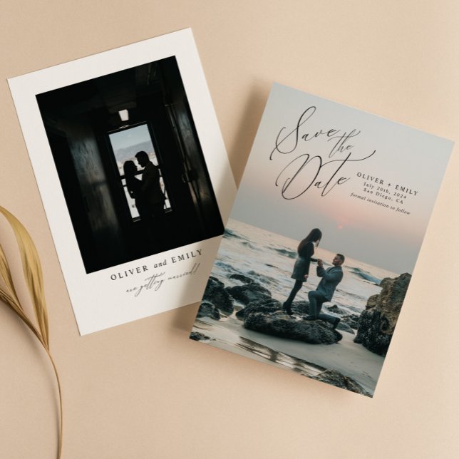 Modern skripttypgrafi Bröllop spara datum Inbjudningar (Skapare uppladdad)