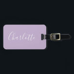 Modern skripttypgrafi Namn enkel Orchid Bloom  Bagagebricka<br><div class="desc">Minimalistisk skripttypografi Namn i taggen för munchid Bloom Luggage</div>