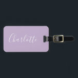 Modern skripttypgrafi Namn enkel Orchid Bloom  Bagagebricka<br><div class="desc">Minimalistisk skripttypografi Namn i taggen för munchid Bloom Luggage</div>