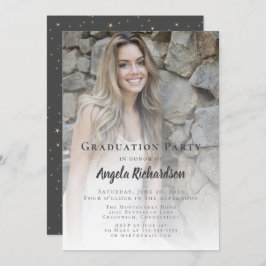 Modern skripttypgrafi Studenten Photo Party Inbjudningar