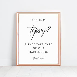 Modern skriptupplevelse Tipsy Bartender Bröllop-sk Poster