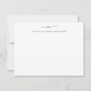 Modern skriptväxling Monogram par Stationery Anteckningskort
