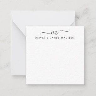 Modern skriptväxling Monogram par Stationery Anteckningskort
