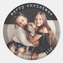 Modern skrivmaskin | Foto för svart och vitt Helgd Runt Klistermärke