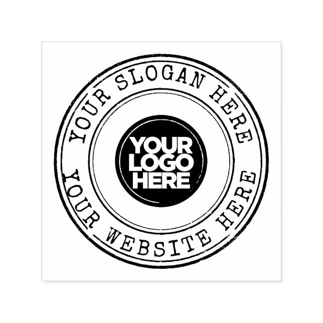 Modern skrivmaskin-text på rund logotyp självfärgande stämpel (Design)