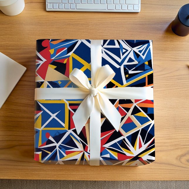 Modern skrotad glasmosaikgåva för designers presentpapper (Modern Shattered Glass Mosaic Gifts for Designers Wrapping Paper)