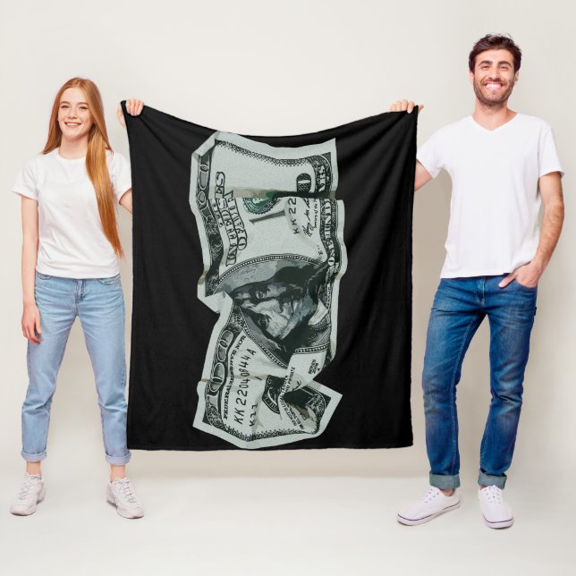 Modern skrynklig $100-sedels design fleecefilt (På plats)