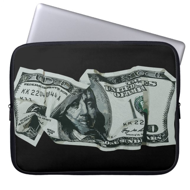 Modern skrynklig $100-sedels design laptop fodral (Framsidan)