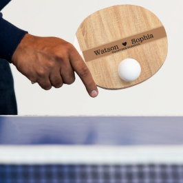 Modern skugga av Bröllop par Namn-trä Pingisracket