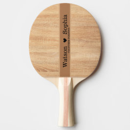 Modern skugga av Bröllop par Namn-trä Pingisracket