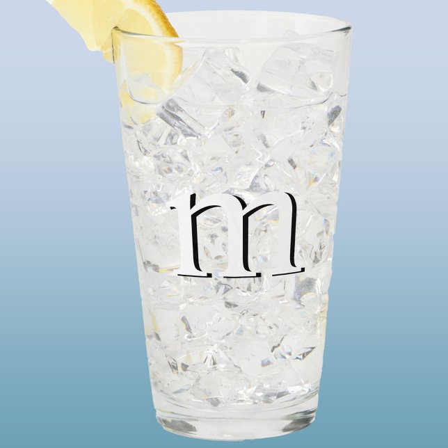 Modern skuggmonogram, inledande nedre Fodral Glaskopp (Simple lower case drop shadow personalized monogram initial glass tumbler)