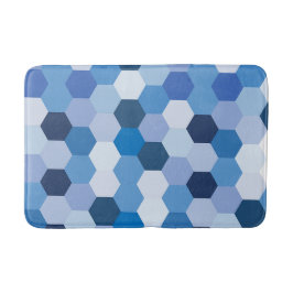 Modern skuggor av blåvites hexagonala geometriska  badrumsmatta