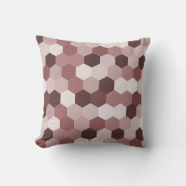 Modern skuggor av Reddiska bruna hexagonala geomet Kudde