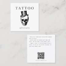 Modern SKULL-tatuering Eftervård Anvisningar QR-ko