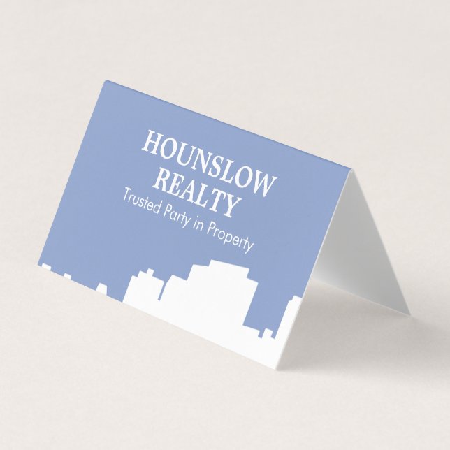 Modern Skyline Folderad Visitkort (Framsida)