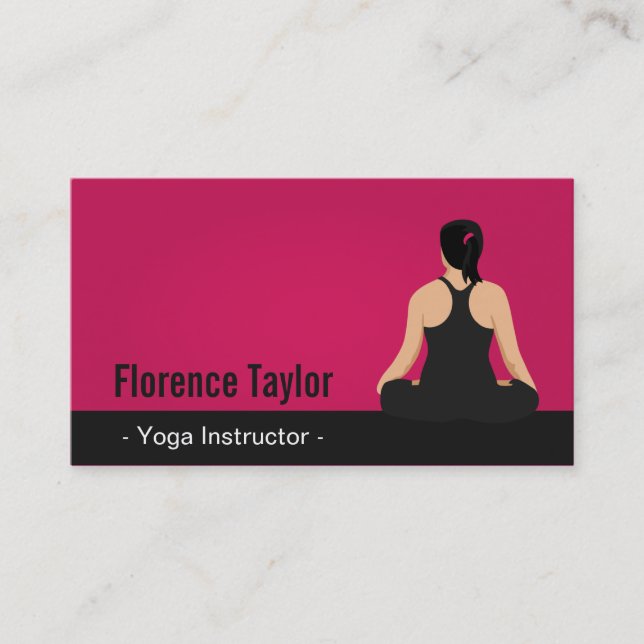 Modern, Slående, Rosa Yogainstruktör Visitkort (Framsida)