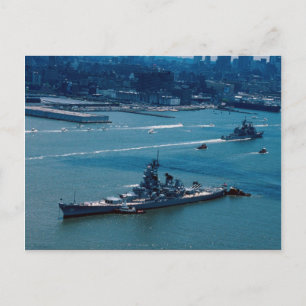 Modern slagskepp, "USS Wisconsin", New York, USA Vykort