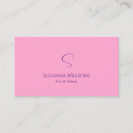Modern slapp Ljus rosa med Monogram-Professionell Visitkort