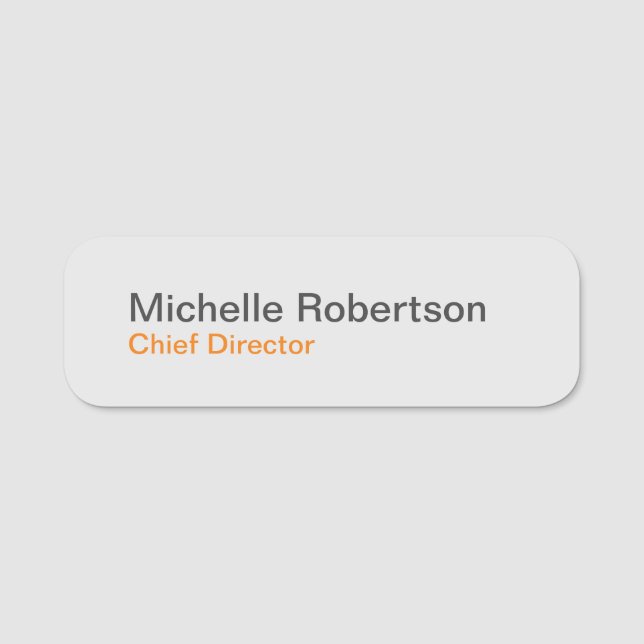 Modern slapp, minimalistiskt tillägg av eget Namn Namnbricka (Framsida)