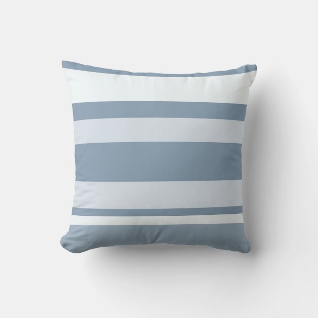 Modern Slate Blue & Steel Gray Vertical Stripes Kudde (Framsida)